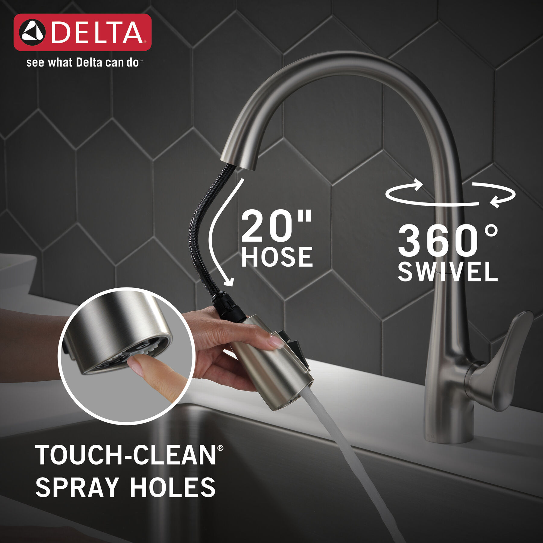Single Handle Pull-Down Kitchen Faucet with ShieldSpray