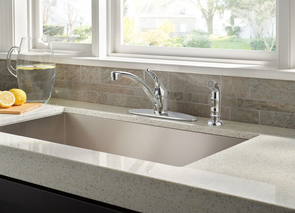 Single Handle Kitchen Faucet with Spray in Chrome 10901LF ...