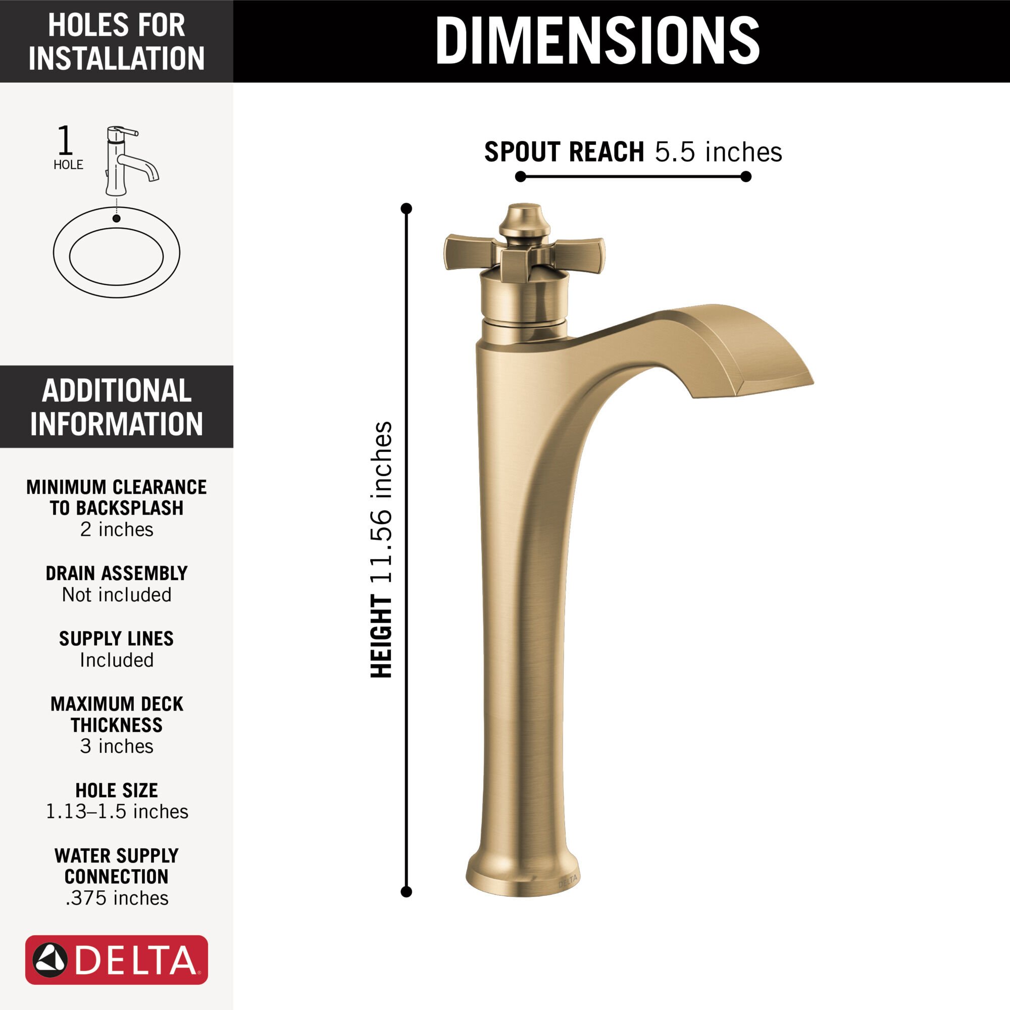 Single Handle Vessel Bathroom Faucet in Champagne Bronze 757-CZ