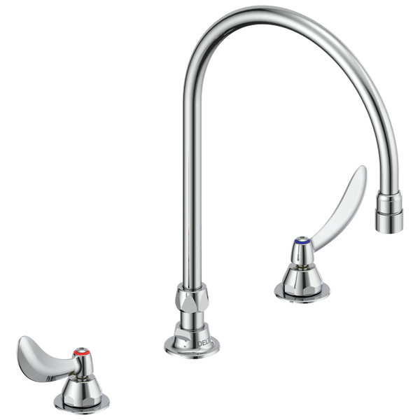 Two Handle Widespread Lavatory Faucet with Gooseneck Spout - Less