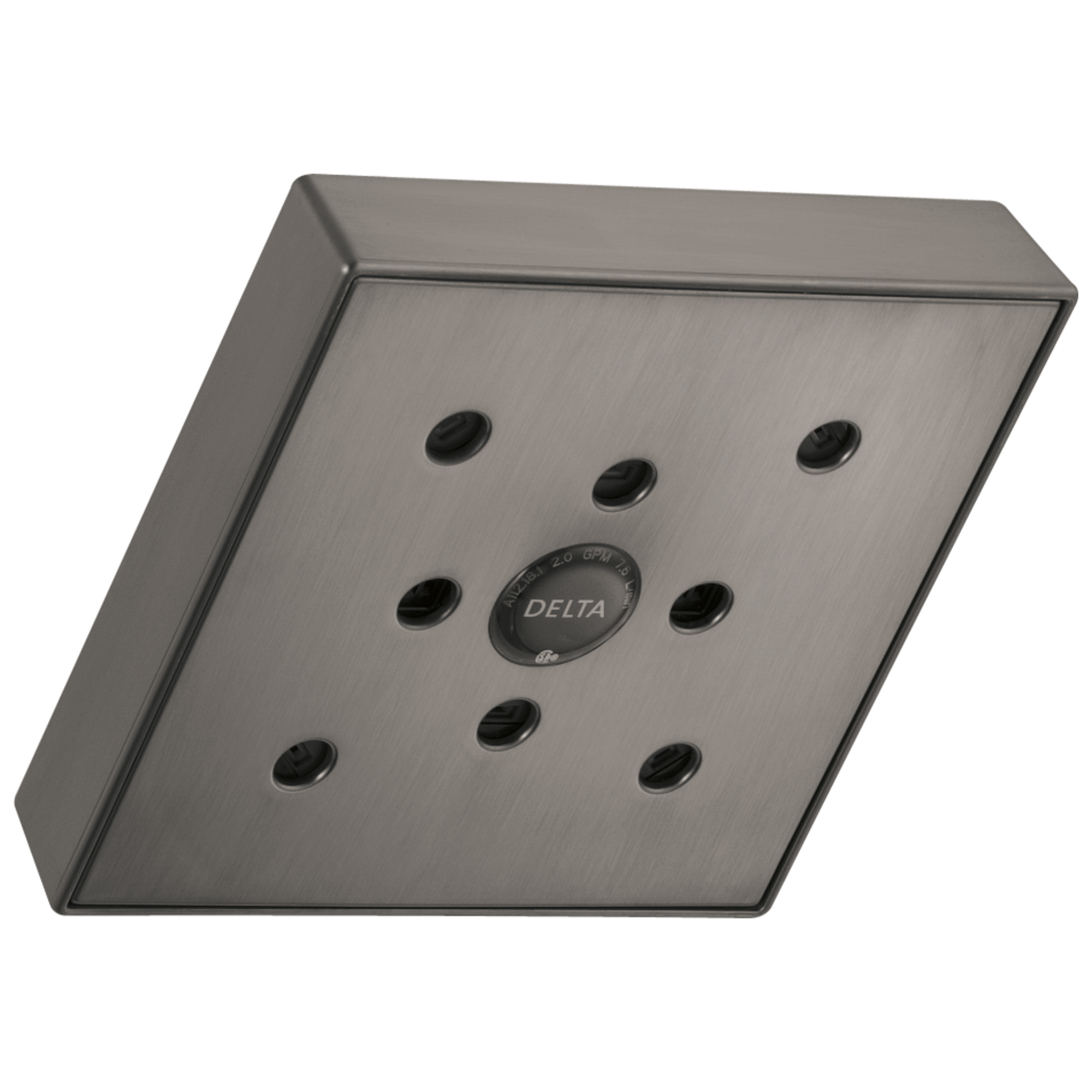 Delta Faucet Universal Showering Components H2Okinetic Single-Setting Raincan Shower Head - Lumicoat Black Stainless