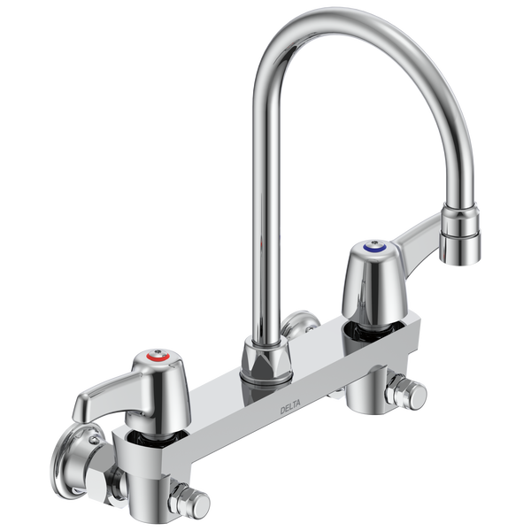 Two Handle 8" Wall Mount Service Sink Faucet in Chrome 28C6933 Delta