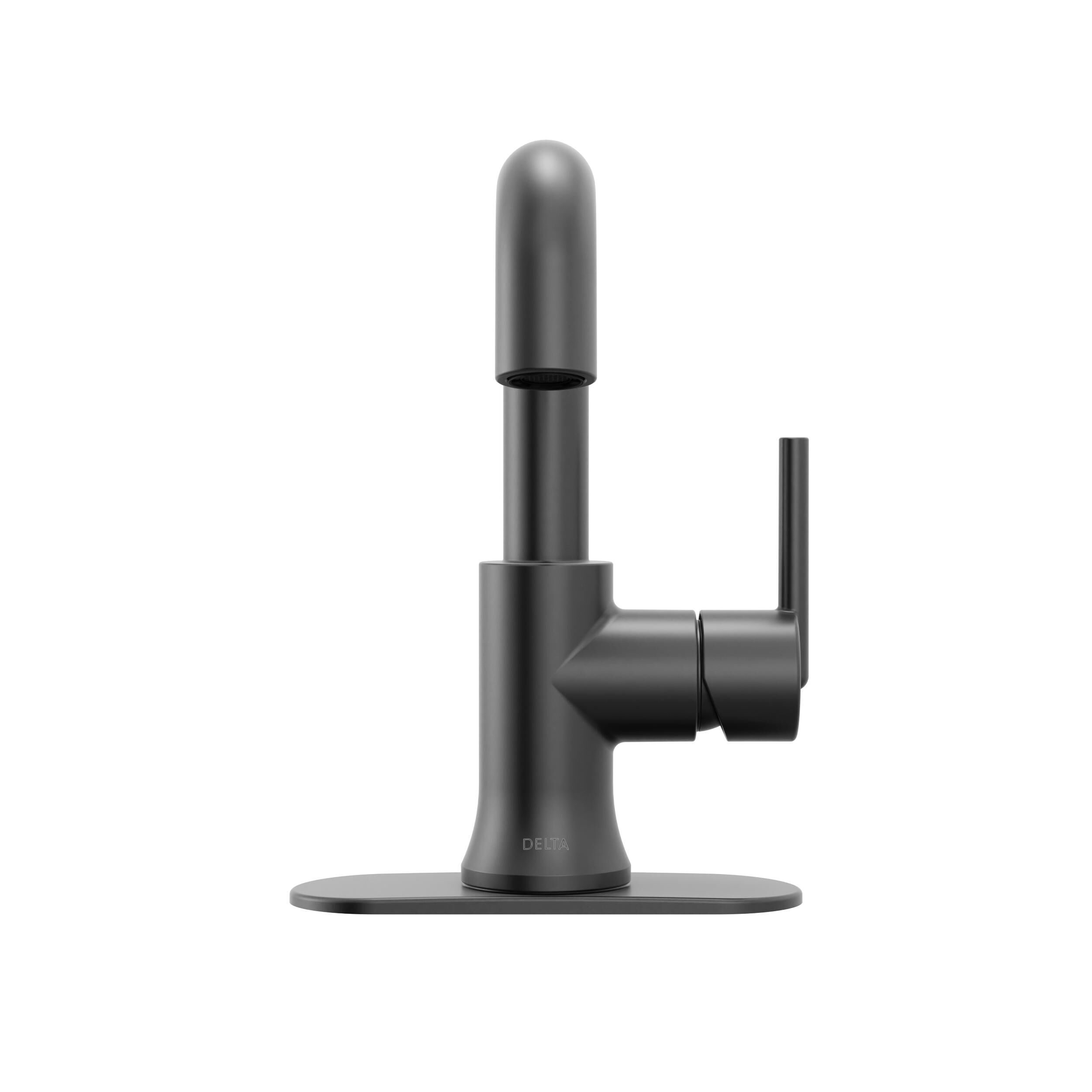 毒蛇のT 【Black】 Single Handle Bathroom Faucet in Matte Black 554HAR-BL-DST | Delta