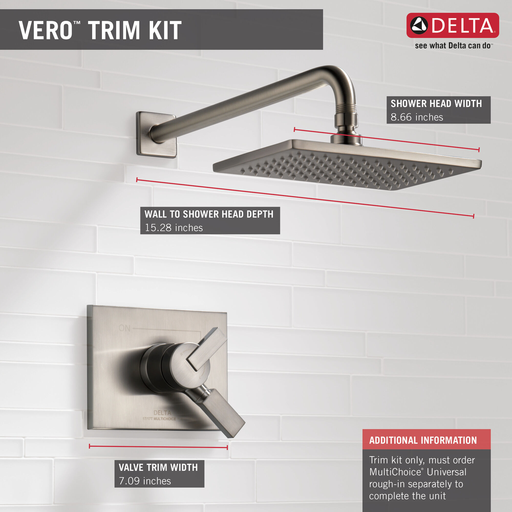 Monitor® 17 Series Shower Trim in Stainless T17253-SS | Delta Faucet