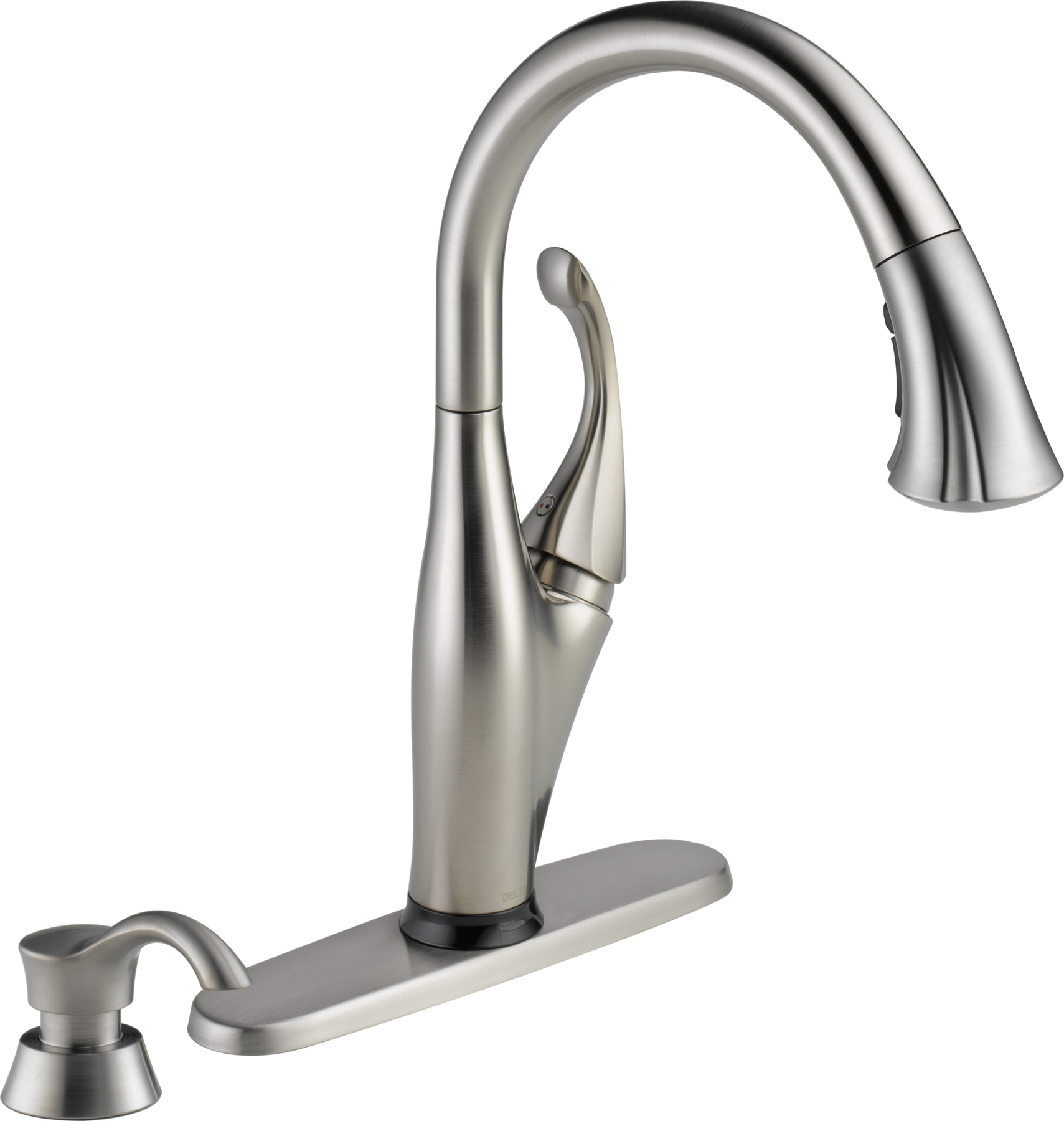 Single Handle PullDown Kitchen Faucet with Touch2O® Technology and Soap Dispenser in Stainless