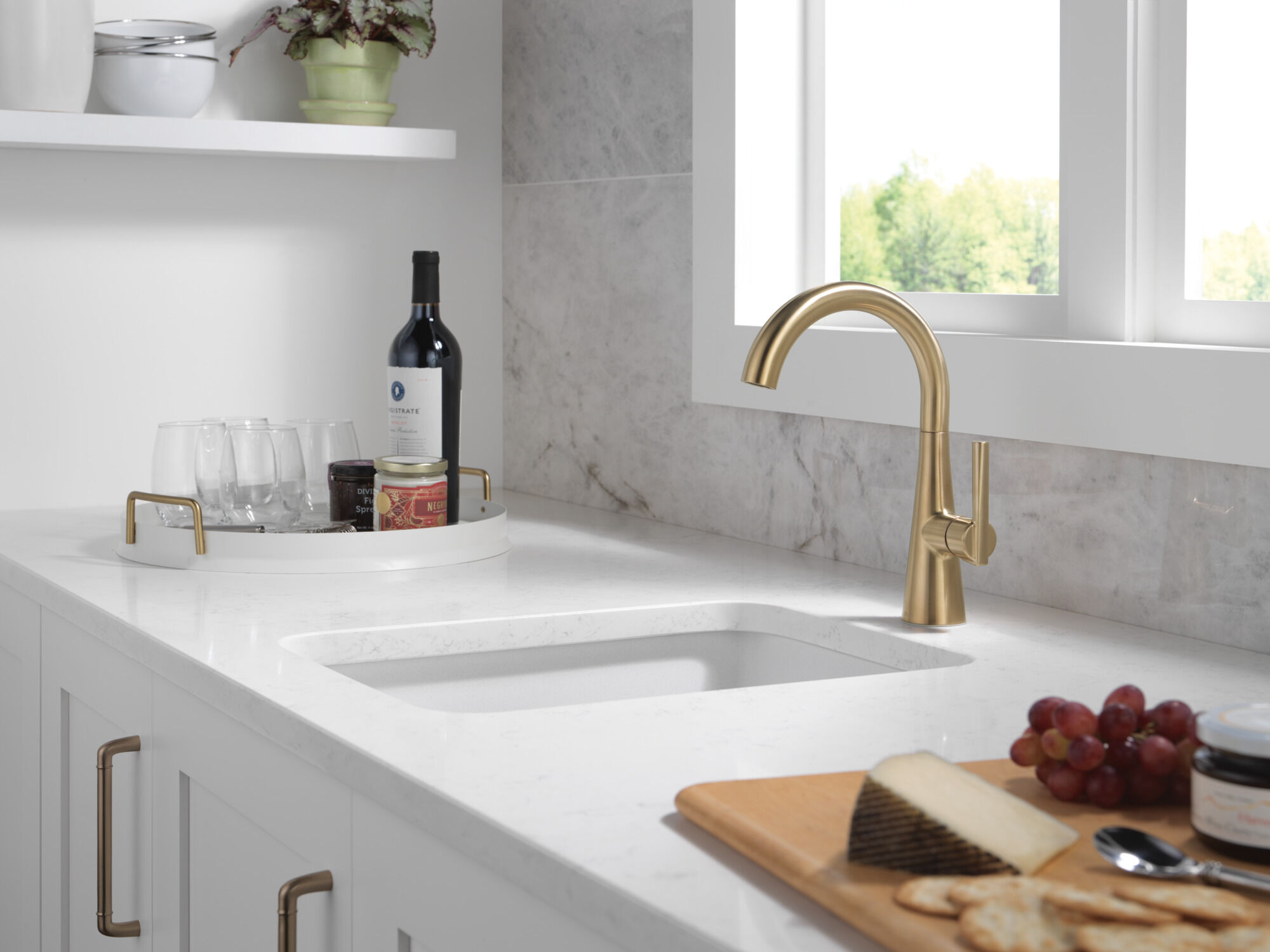 Single Handle Bar Prep Faucet in Champagne Bronze 14882LF-CZ