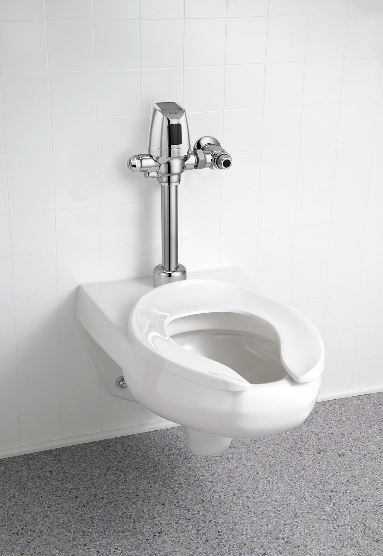 Electronic Exposed Water Closet Flush Valve with Mechanical Manual Override - Solar Operated