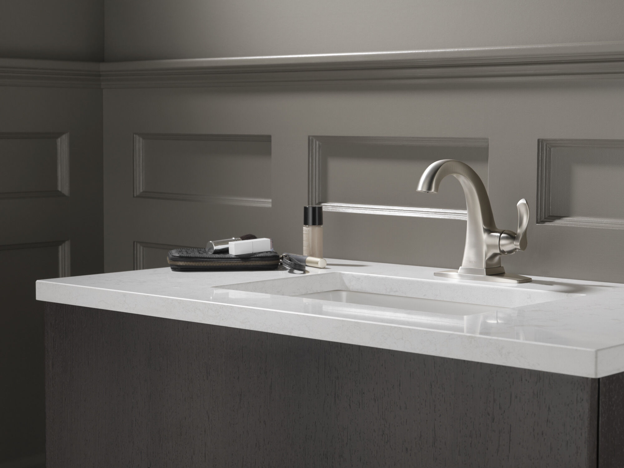 Single Handle Bathroom Faucet in Spotshield Brushed Nickel 15841LF