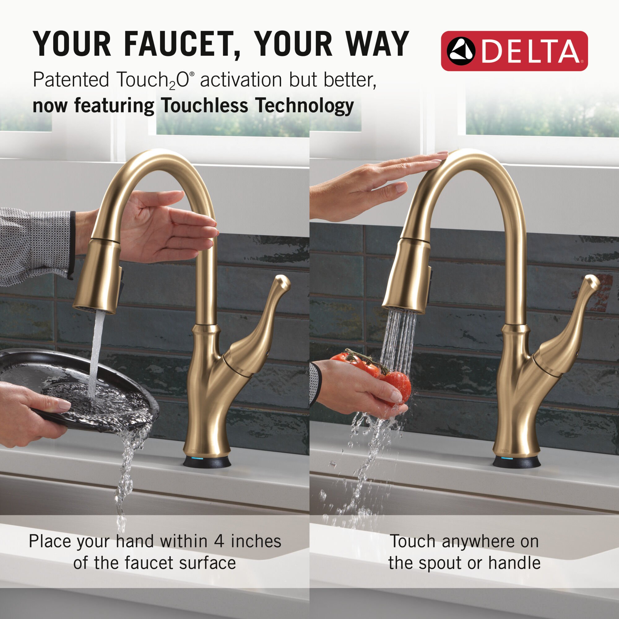 Touch2O® Technology Kitchen Faucet with Touchless Technology in