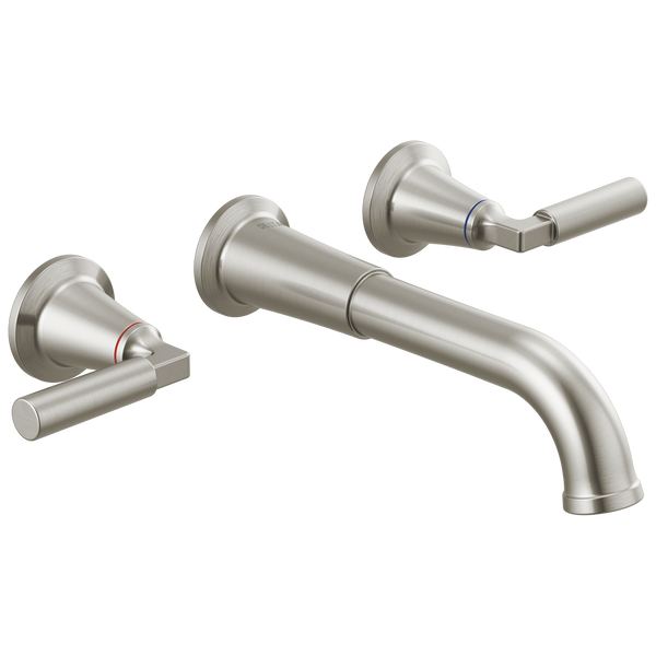 Two Handle Wall Mount Bathroom Faucet Trim in Stainless T3548LF SSWL