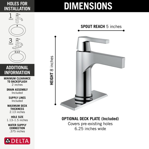 Single Handle Bathroom Faucet with Touch<sub>2</sub>O.xt® Technology, image 1