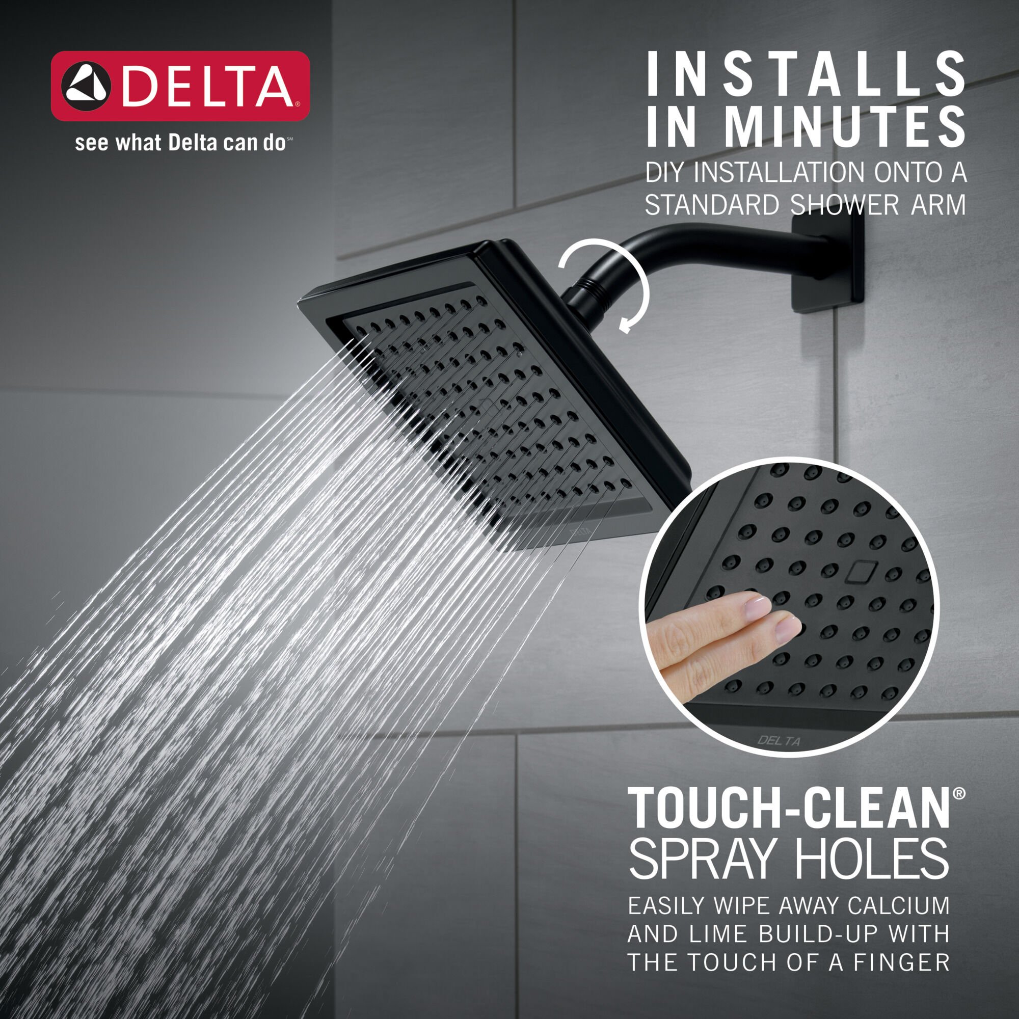 Single-Setting Raincan Shower Head in Matte Black RP62283BL