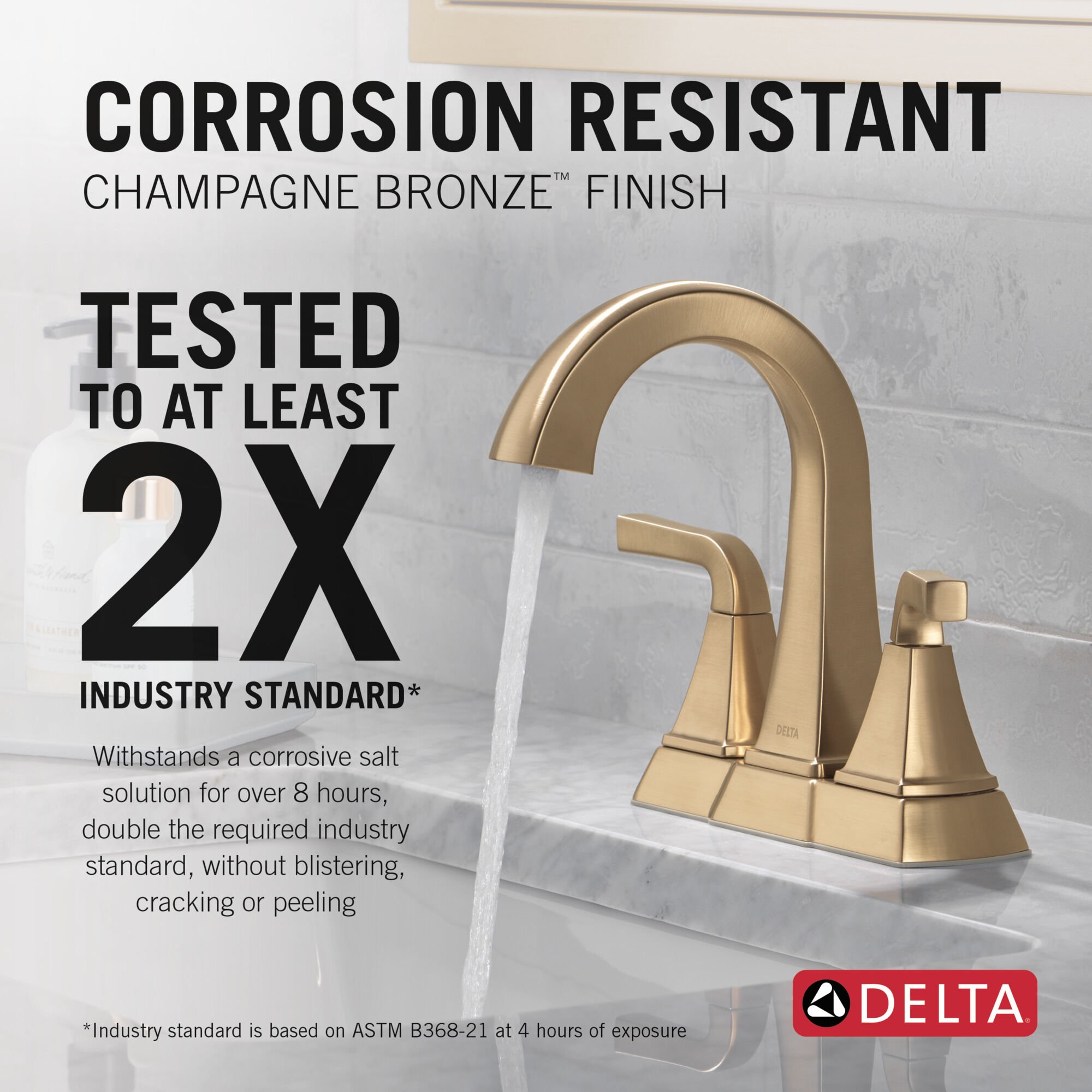 Two Handle Centerset Bathroom Faucet in Champagne Bronze 25854LF