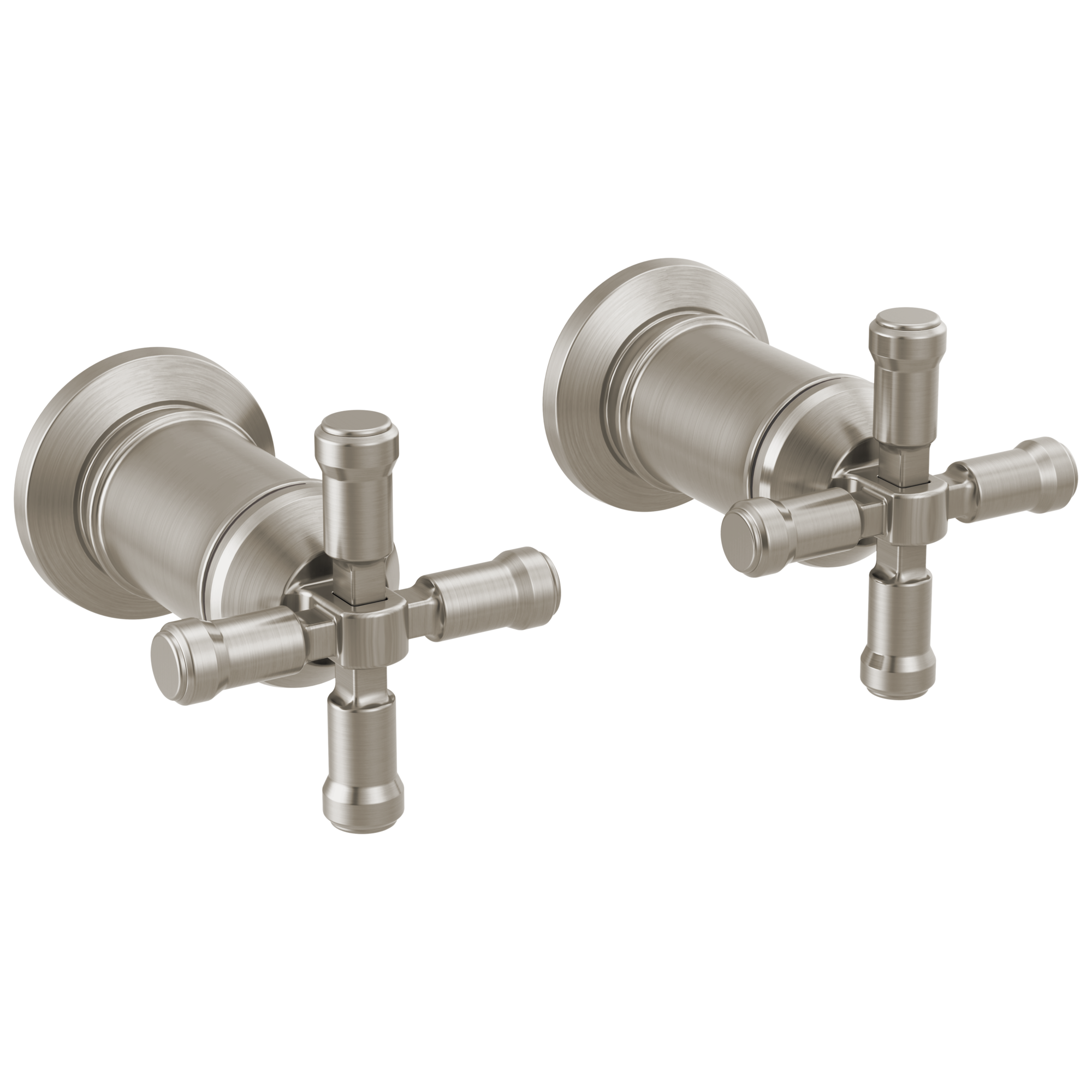 BroderickE Wall Mount Bathroom Faucet Handle Kit-Cross - Lumicoat Stainless