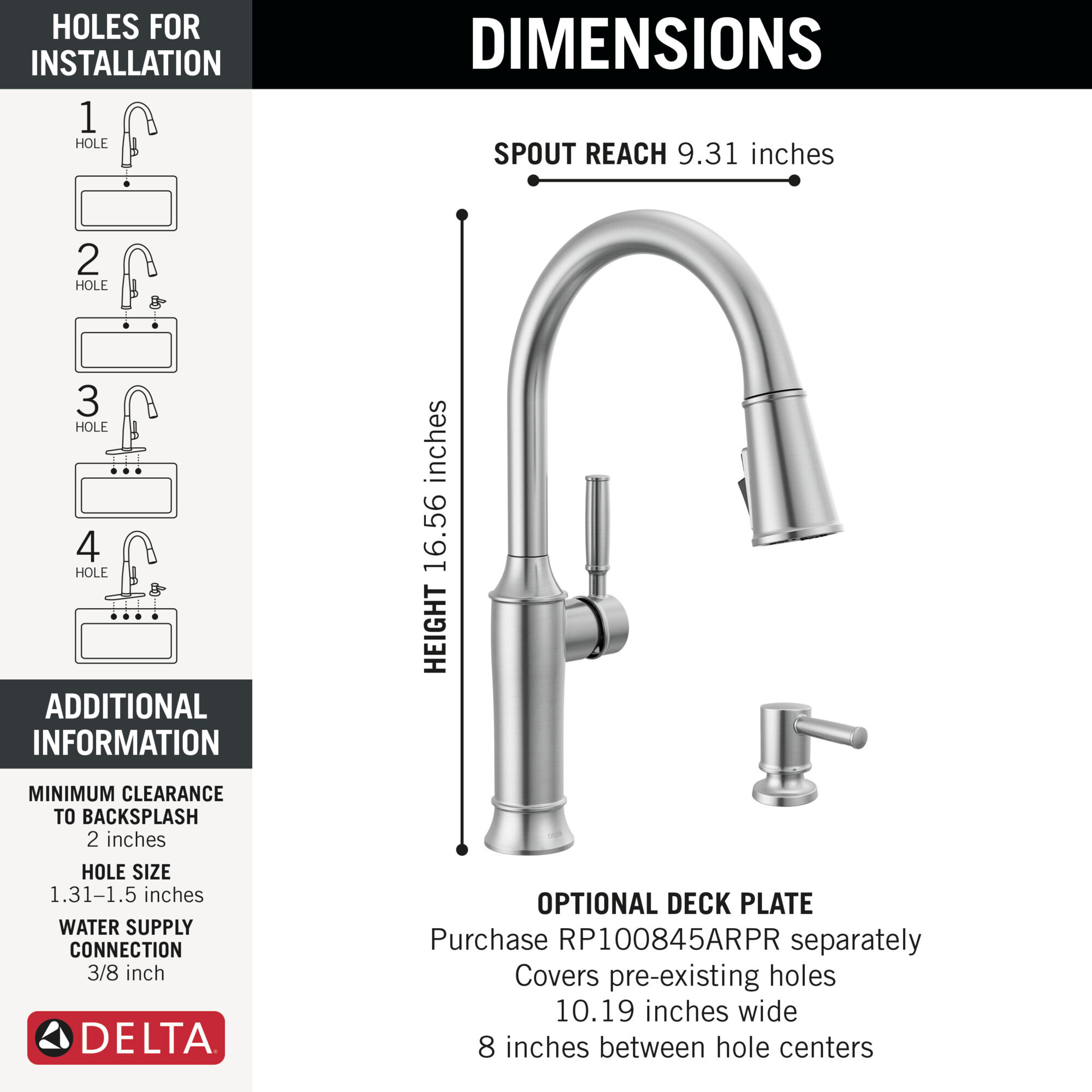 Pull-Down Kitchen Single Handle with Soap Dispenser Bundle in