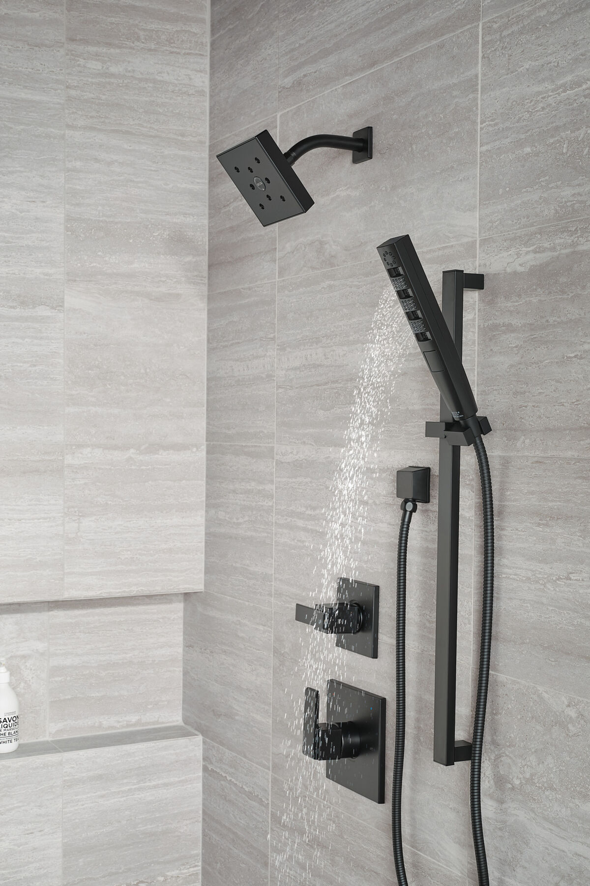 H2Okinetic® Hand Shower 1.75 GPM w/Slide Bar 4S in Matte Black 