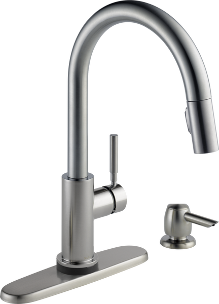 Single Handle Pull Down Kitchen Faucet With Touch2o Technology And Soap Dispenser 19933t Spsd Dst Delta Faucet