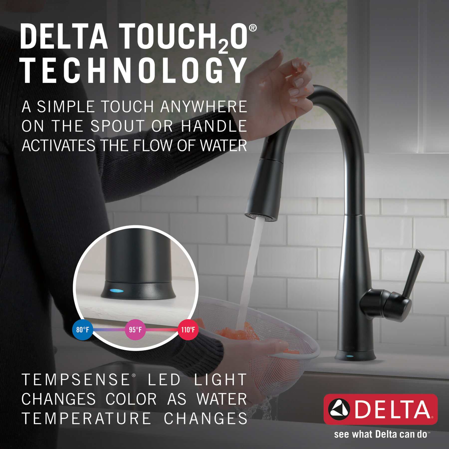 Single Handle Pull-Down Kitchen Faucet with Touch<sub>2</sub>O&reg; Technology Technology (Recertified)