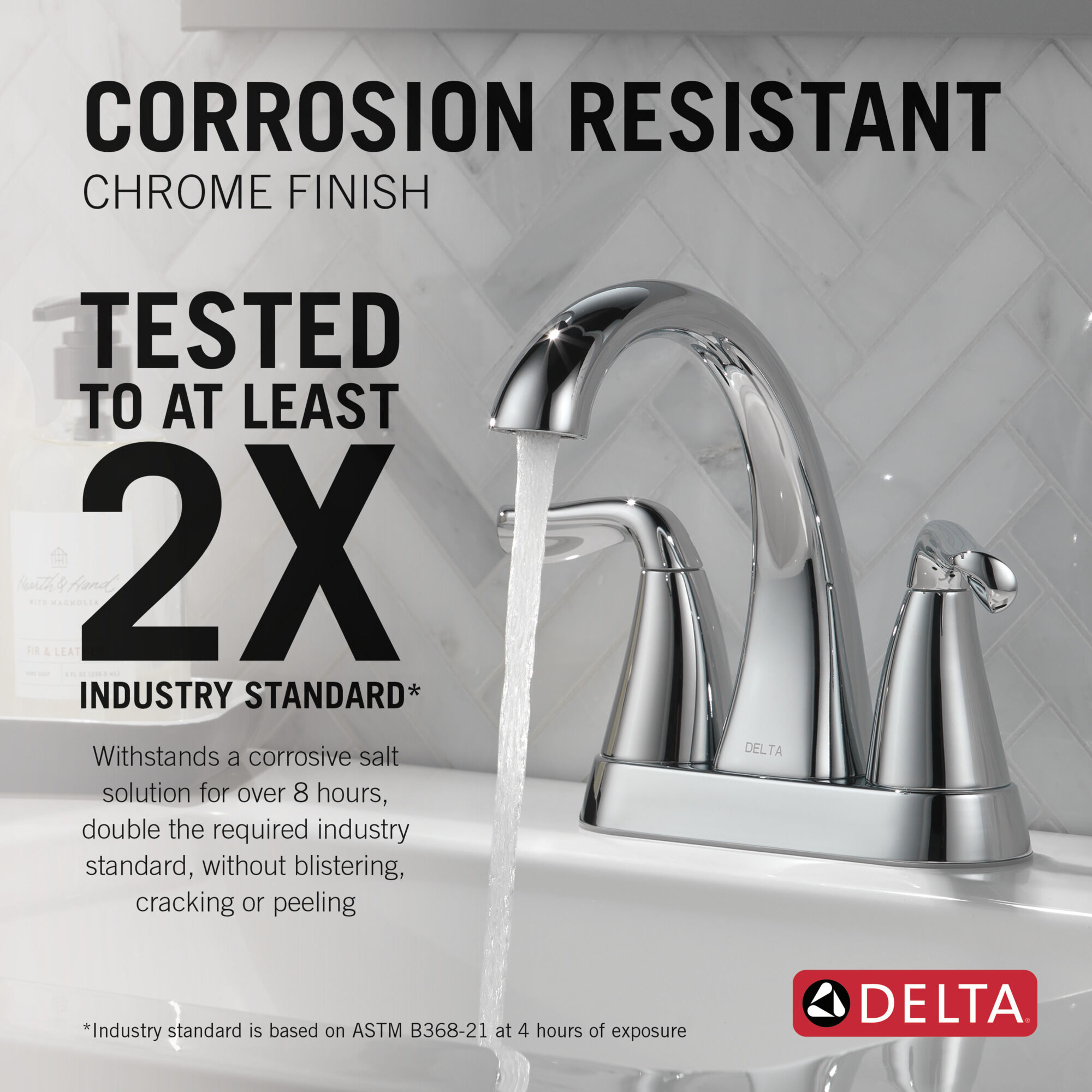 Two Handle Centerset Bathroom Faucet in Chrome 25840LF | Delta Faucet