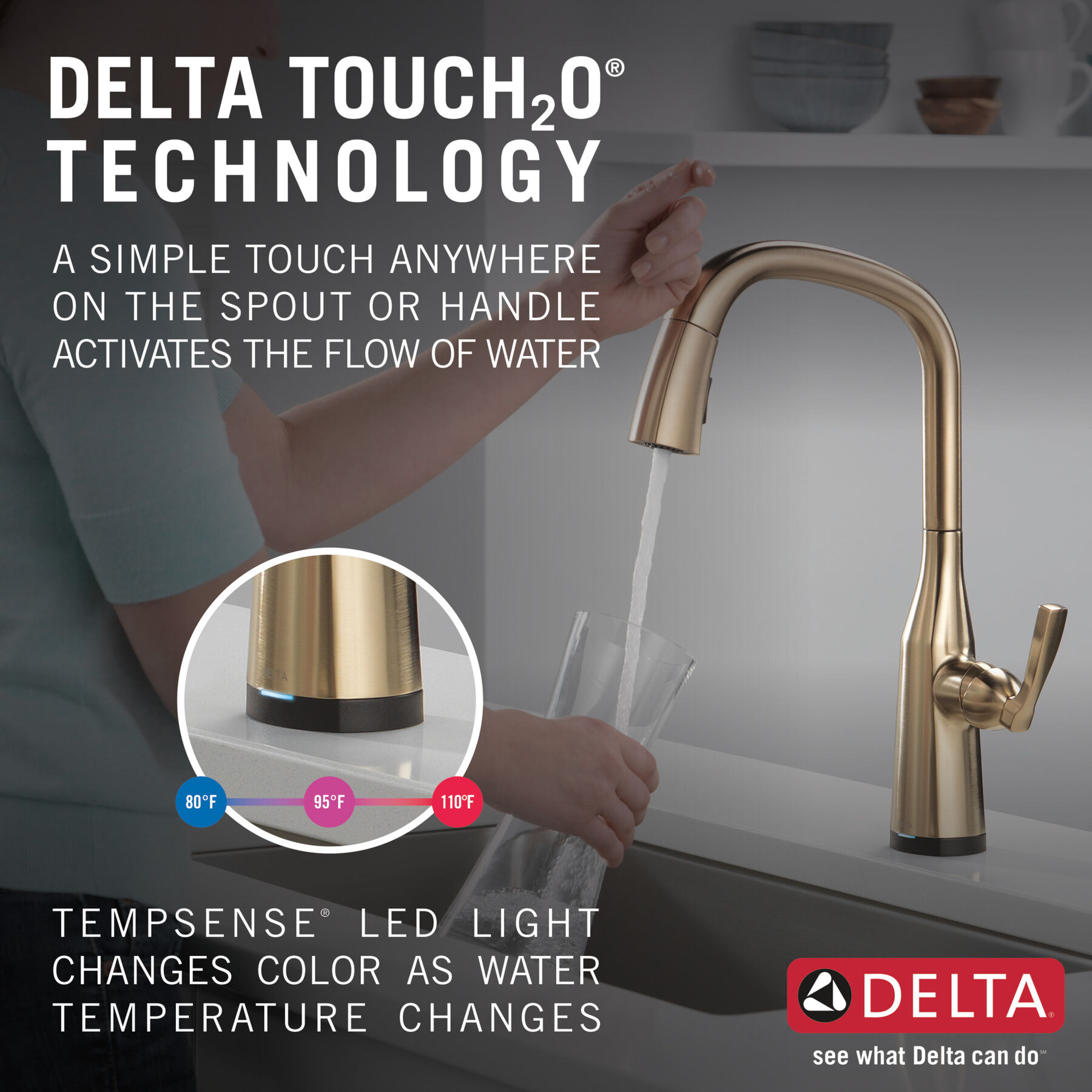 Single Handle Pull-Down Kitchen Faucet with Touch<sub>2</sub>O&reg; Technology