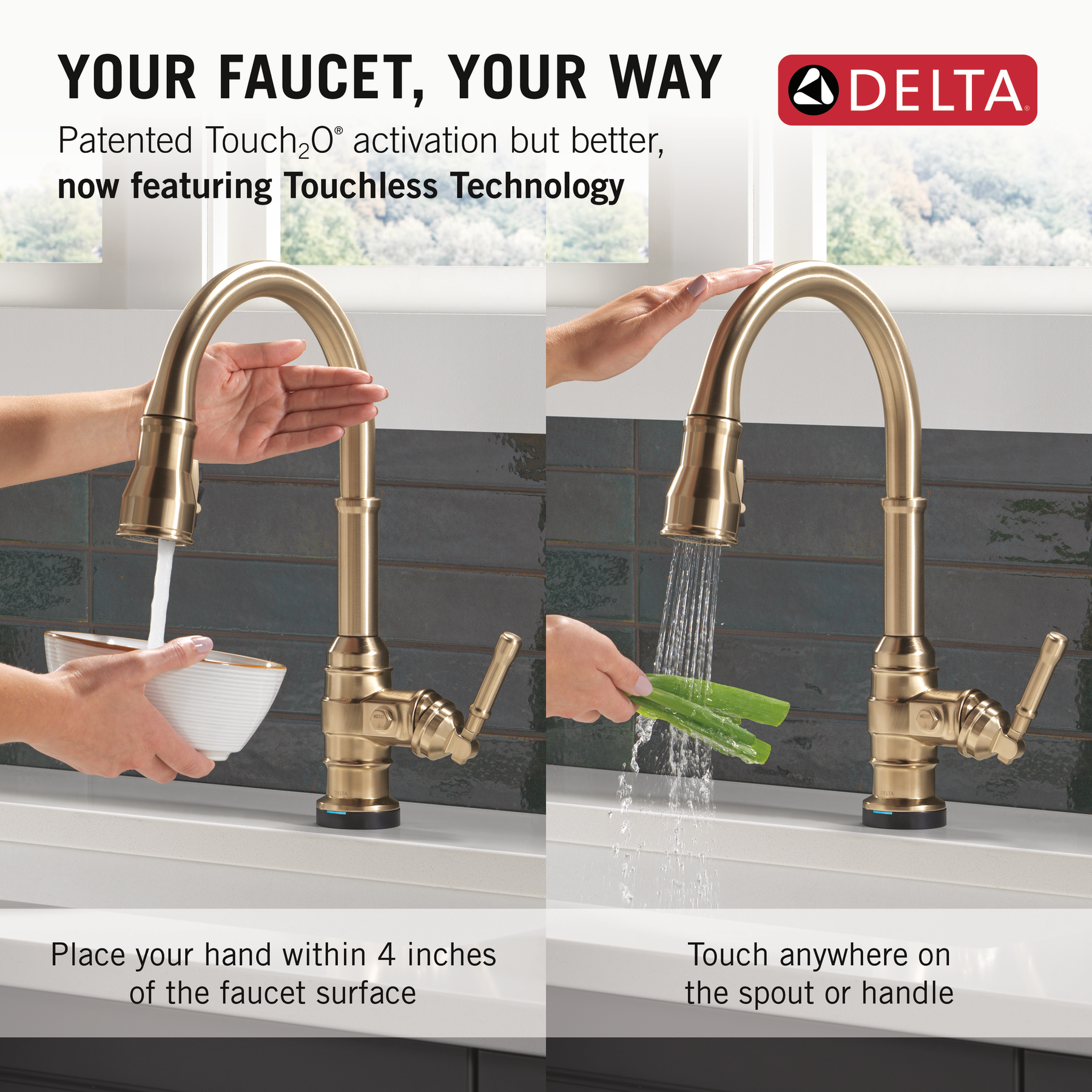 Touch2O® Technology Kitchen Faucet with Touchless Technology in
