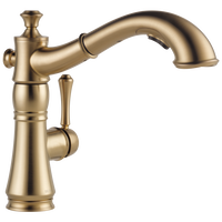 Single Handle Pull-Out Kitchen Faucet in Champagne Bronze