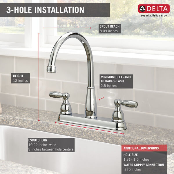 Two Handle Kitchen Faucet in Chrome 21987LF | Delta Faucet