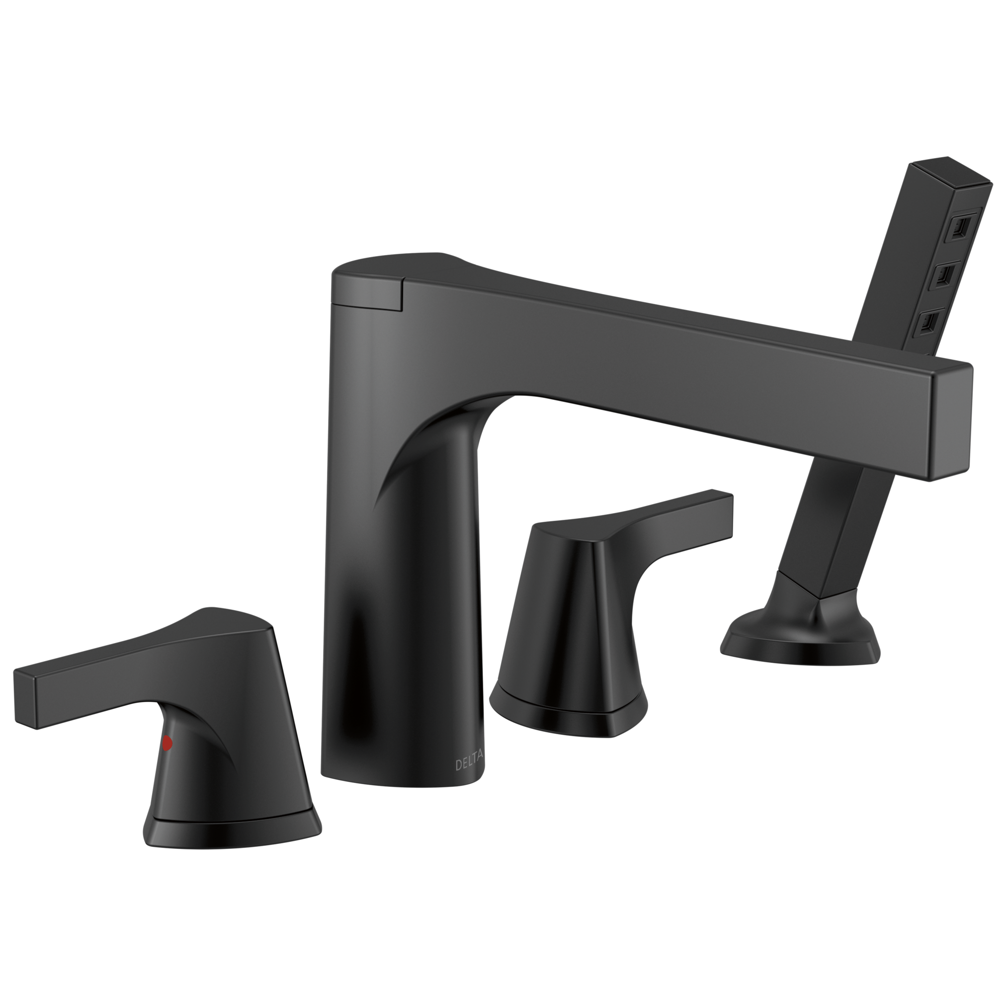 Delta Faucet Zura 4-hole Roman Tub with Handshower Trim - Matte Black
