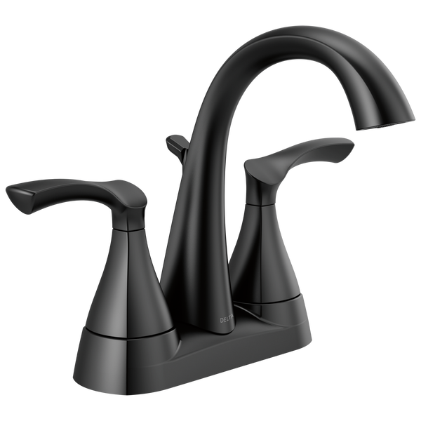 Two Handle Centerset Bathroom Faucet in Matte Black 25748LF-BL