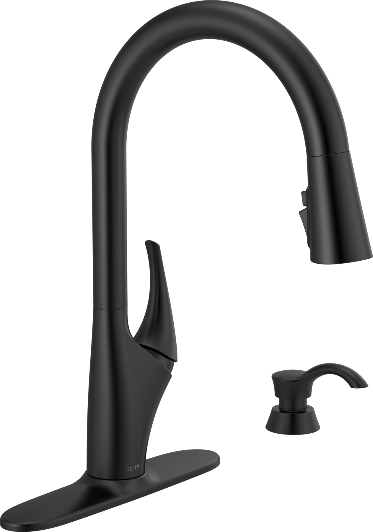 Single Handle Pull-Down Kitchen Faucet with Soap Dispenser and