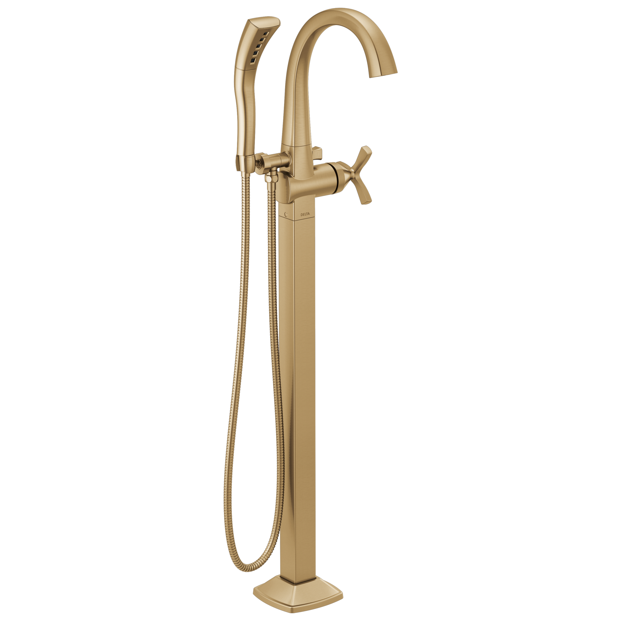 Delta Faucet Stryke Floor Mount Tub Filler Trim - Lumicoat Champagne - Bronze