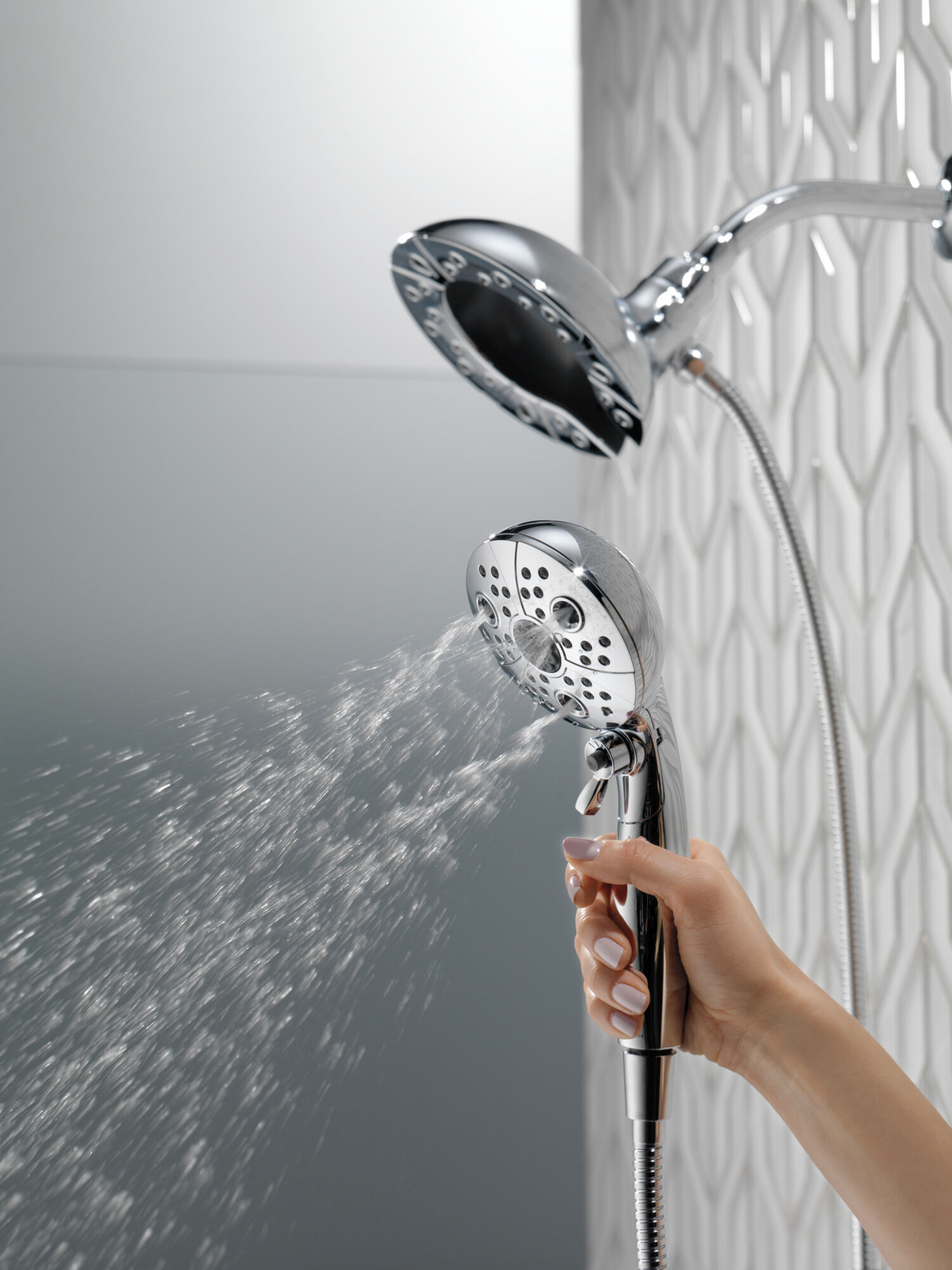 Delta 58480-PR-PK In2ition Multi Function Two in One Shower Head with H2Okinetic Technology - Thumbnail 3