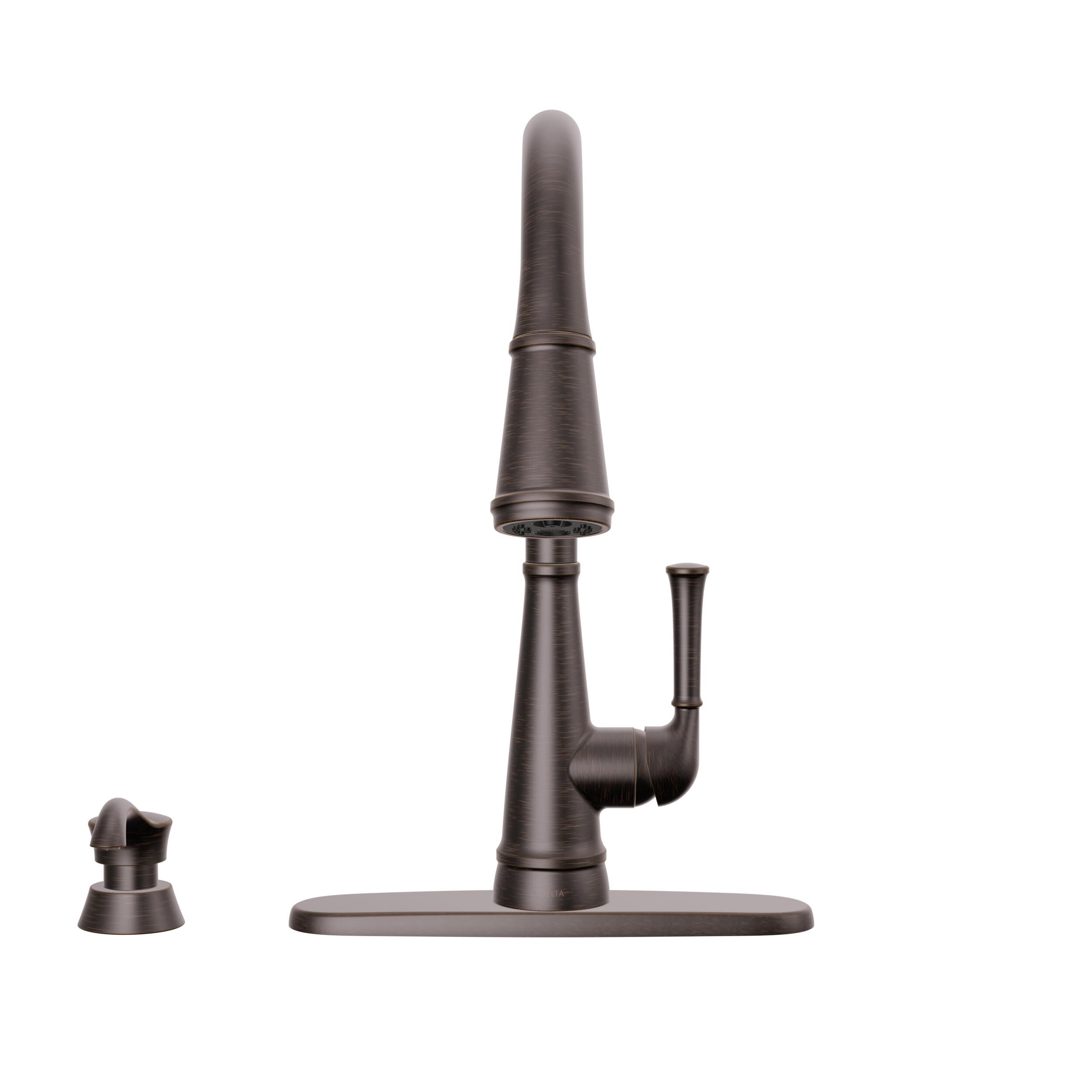 Single Handle Pull-Down Kitchen Faucet with Soap Dispenser and