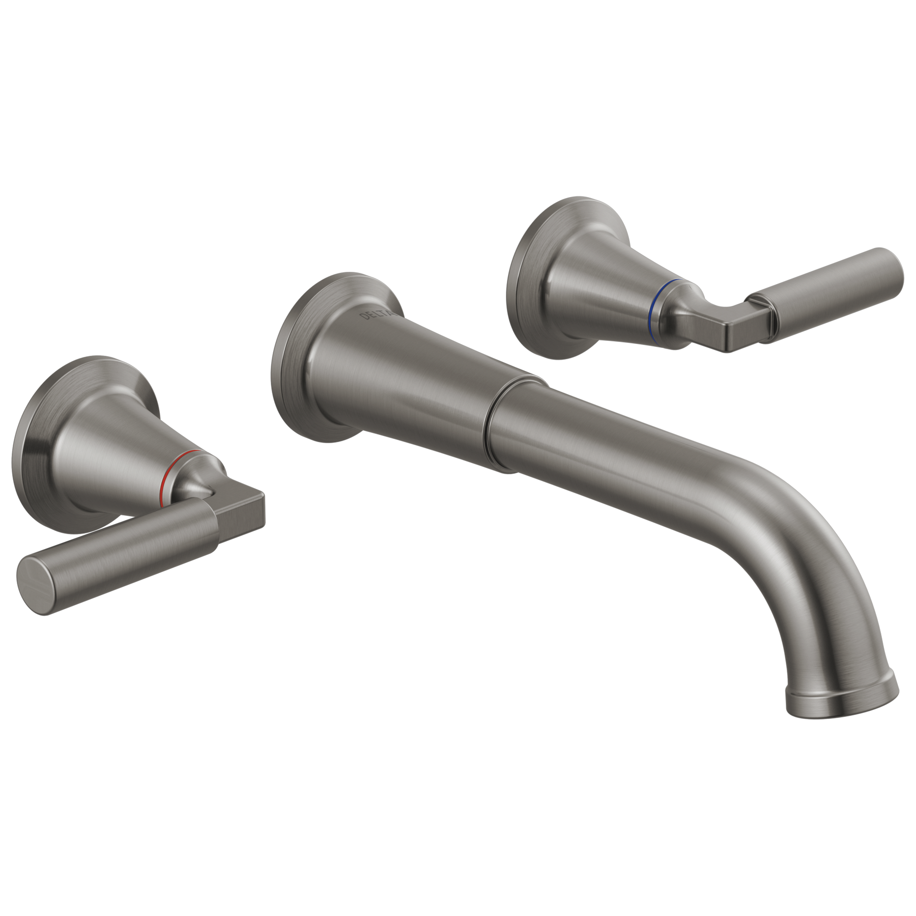 Two Handle Wall Mount Bathroom Faucet Trim in Black Stainless