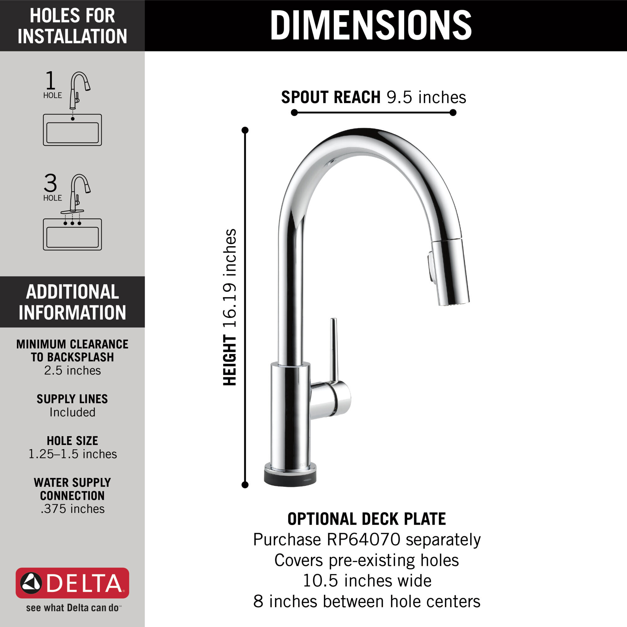 Touch2O® Pull-Down Kitchen Faucet 1L (Recertified) in Chrome 9159T