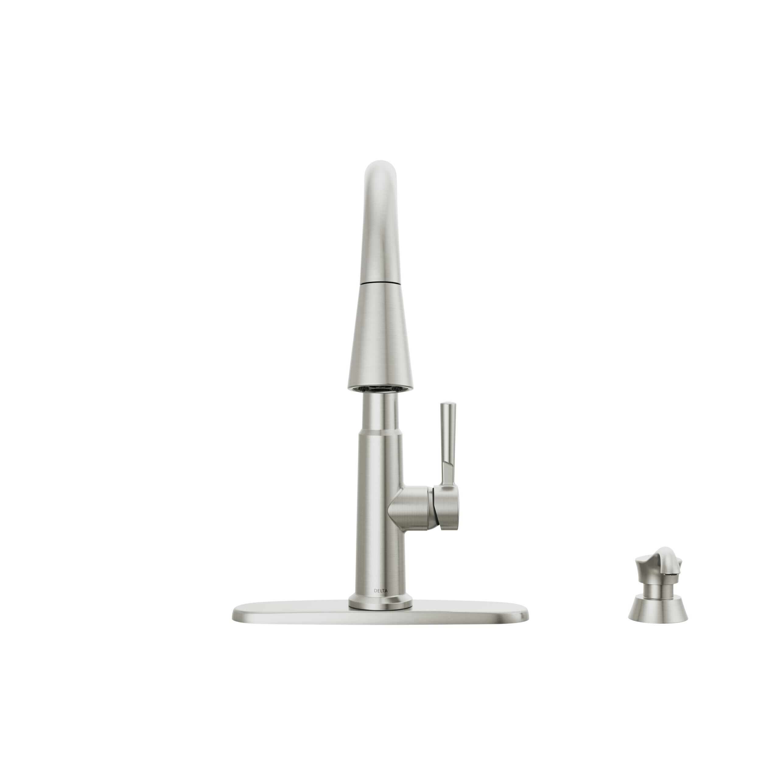 Single Handle Pull-Down Kitchen Faucet with Soap Dispenser and