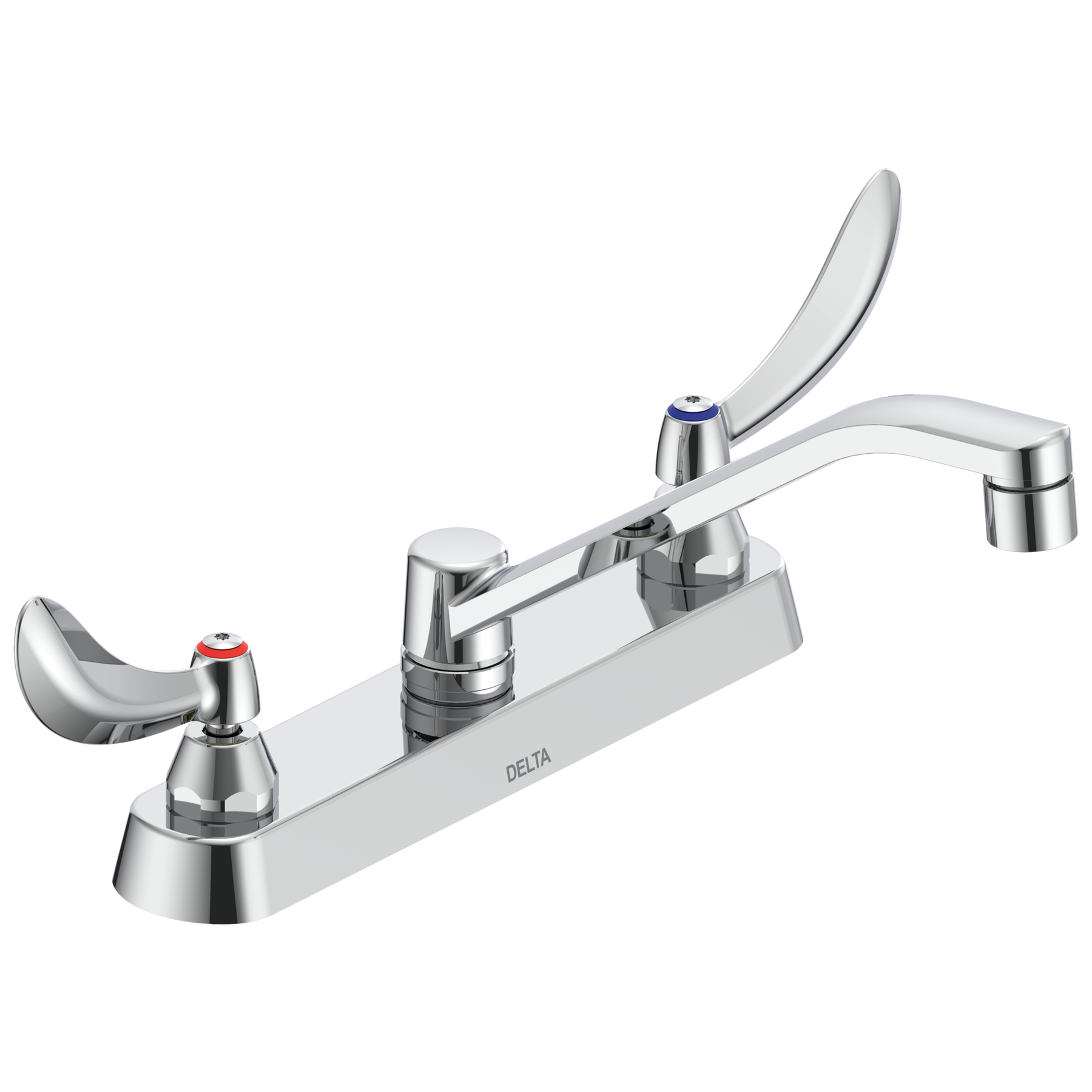 Two Handle 8" Cast Deck Mount Faucet in Chrome 26C3124 Delta Faucet