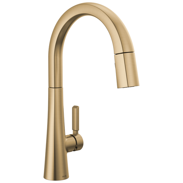 Single Handle Pull-Down Kitchen Faucet in Champagne Bronze 9190-CZ-DST