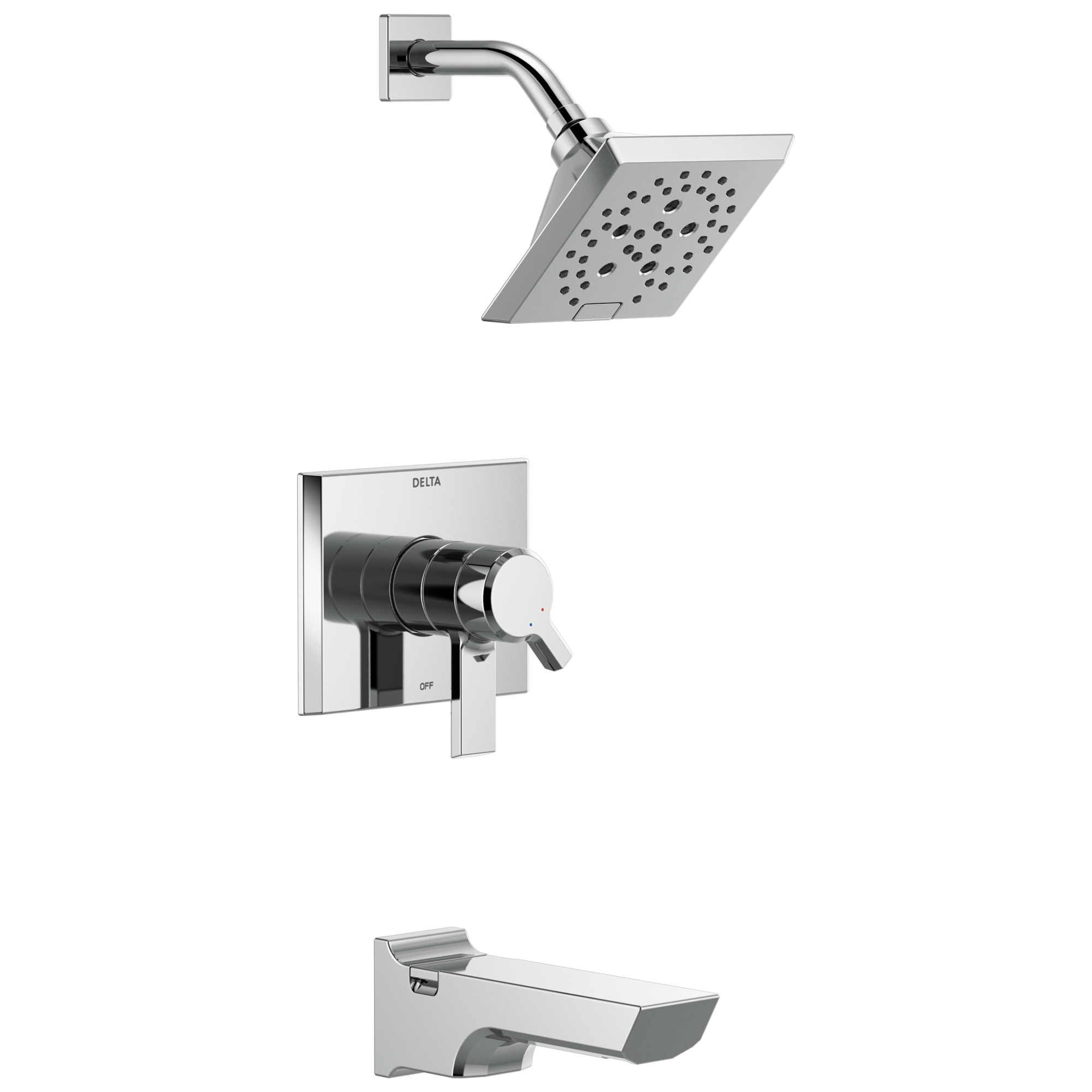 Delta Faucet Pivotale Monitor 17 Series H2okinetictub And Shower Trim - Lumicoat - Chrome