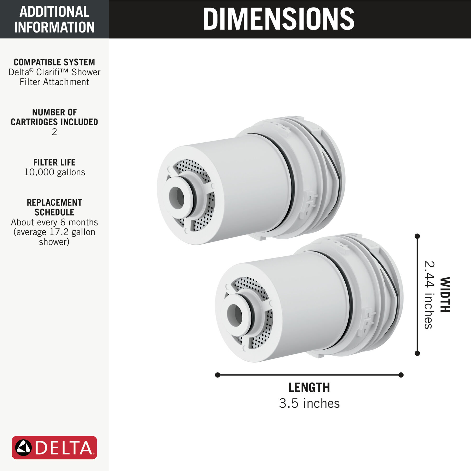 Shower Filter Replacement Cartridge 2 Pack, image 3