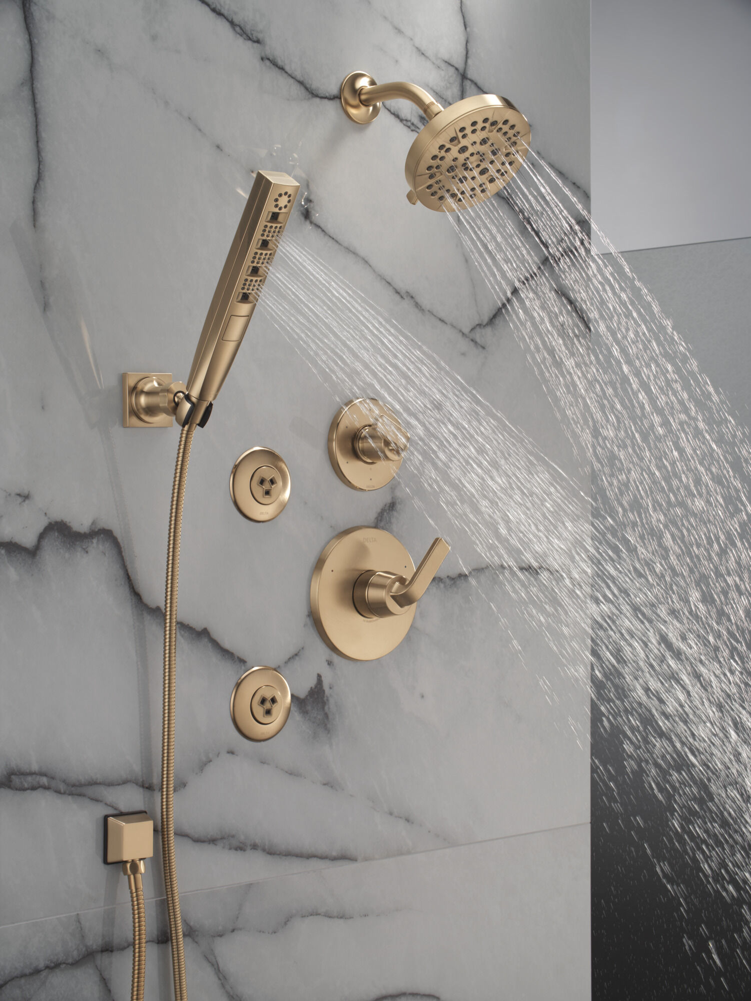 H2Okinetic® 4-Setting Wall Mount Hand Shower in Lumicoat