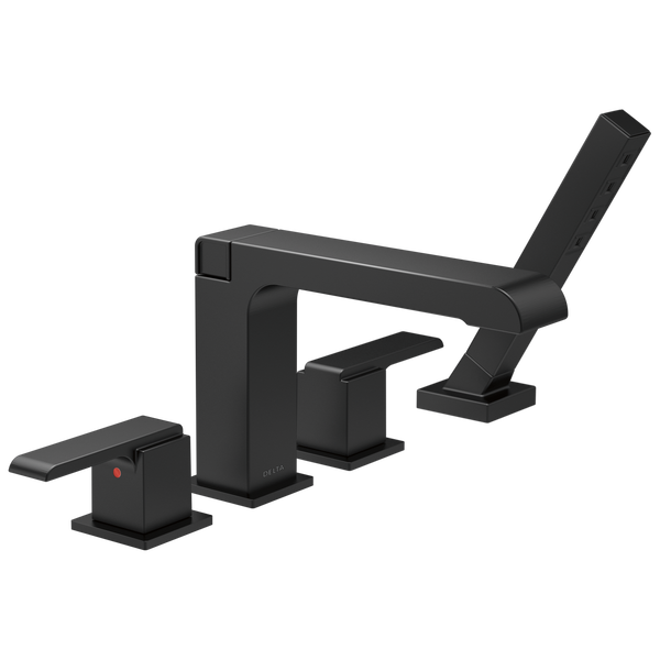 Roman Tub Trim with Hand Shower in Matte Black T4767-BL | Delta Faucet