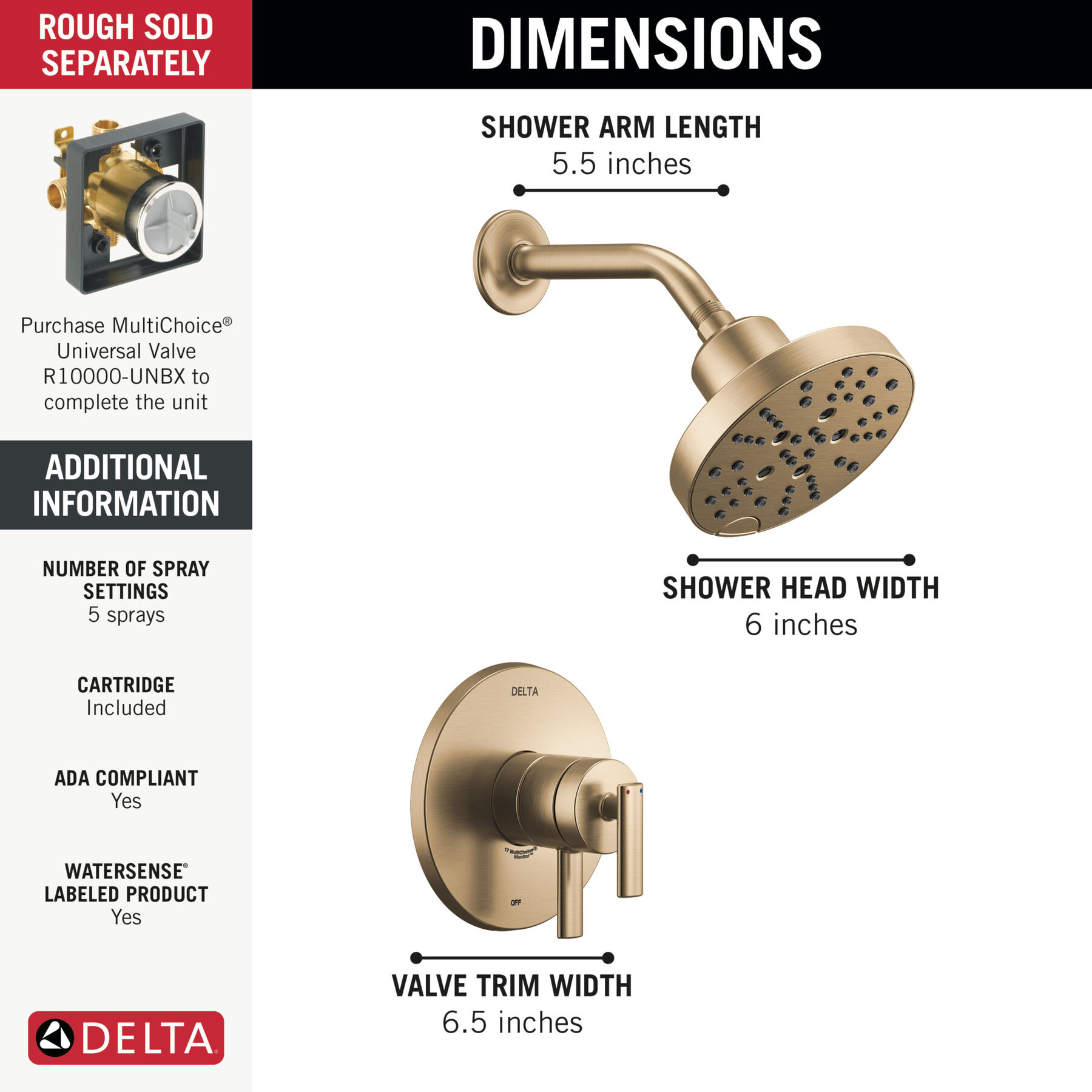 Delta Faucet RP73374CZ Trinsic Escutcheon/Seal – For 17 Series Showers In Champagne Bronze Finish