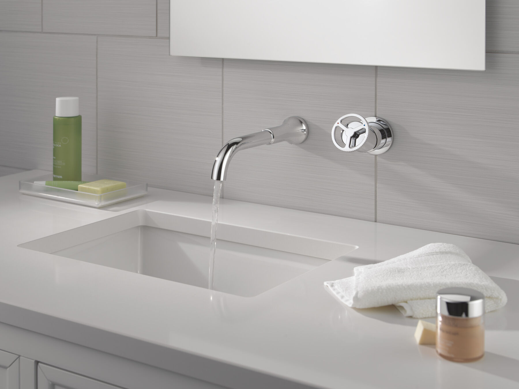 Single Handle Wall Mount Bathroom Faucet Trim in Chrome T3558LF-WL