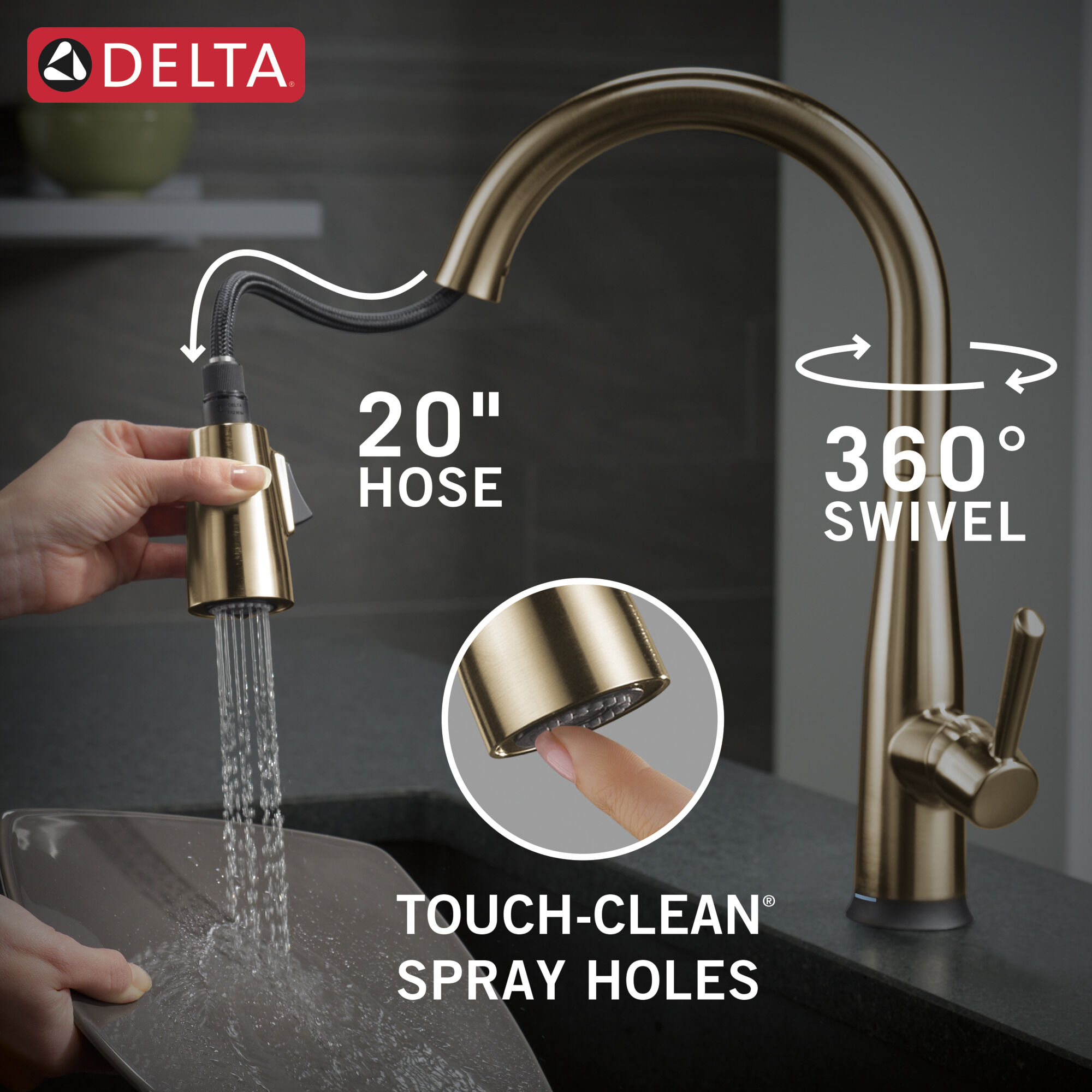 Single Handle Pull-Down Kitchen Faucet with Touch2O® Technology