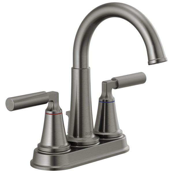 Two Handle Centerset Bathroom Faucet in Black Stainless 2548LF-KSMPU | Delta  Faucet
