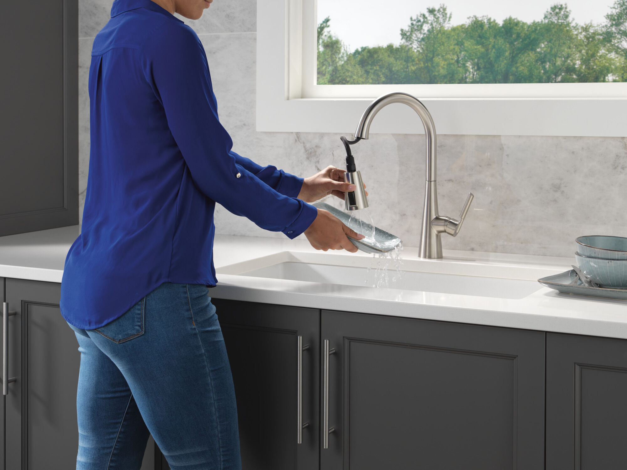 Pull-Down Kitchen Faucet 1L (Recertified) in Stainless 19846Z-SS