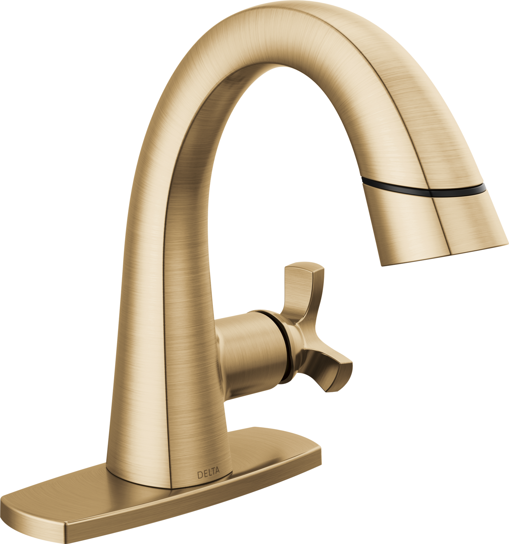 Single Handle Pull Down Bathroom Faucet in Lumicoat® Champagne
