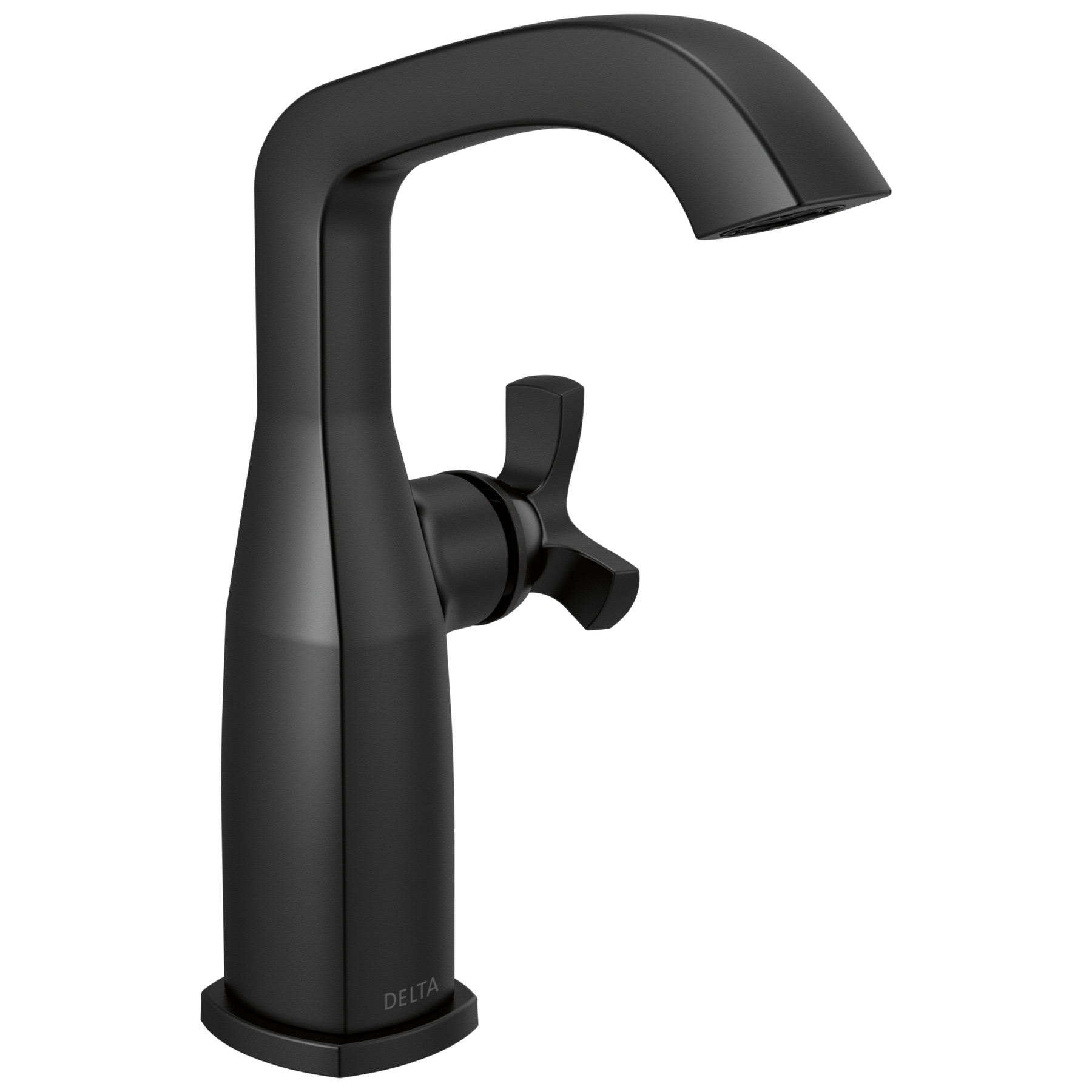 Single Handle Mid-Height Bathroom Faucet in Matte Black 6766-BL-DST | Delta Faucet