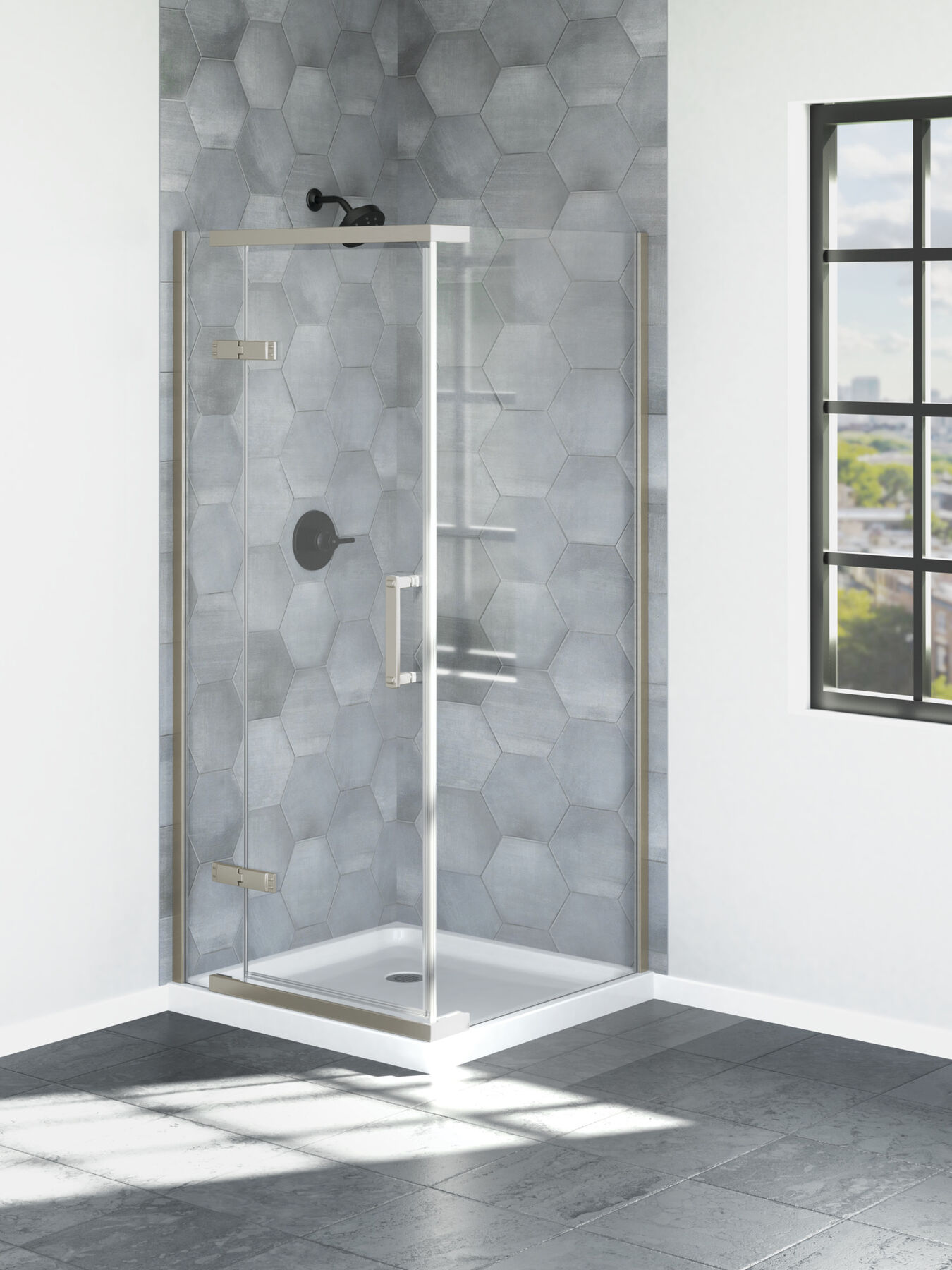 36x36 Corner Shower Bundle - Center in Stainless BVS2-IC211-WHSS | Delta  Faucet, image size:1350x1800